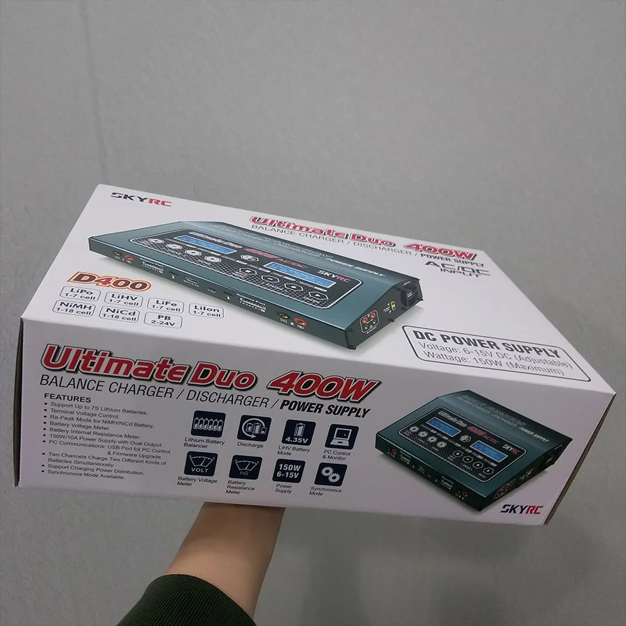 SKYRC D400 Ultimate Duo Balance Charger Discharger Power Supply Support 1-7S Lithium Battery twin-channel charger for rc drones