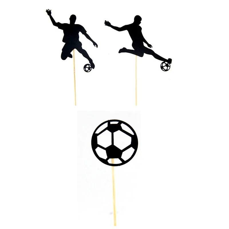 1 Набор топперов для торта футбол с днем рождения свадьба кекс Топпер флаги