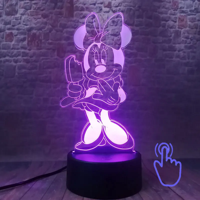 Touch Switch 5 Микки Маус, вечерние, Ночной светильник, 3D светодиодный, 7 цветов, меняющий сон, светильник minie e, Микки Маус, мультяшный, фигурный светильник, игрушки для малышей - Цвет: Touch Switch 5