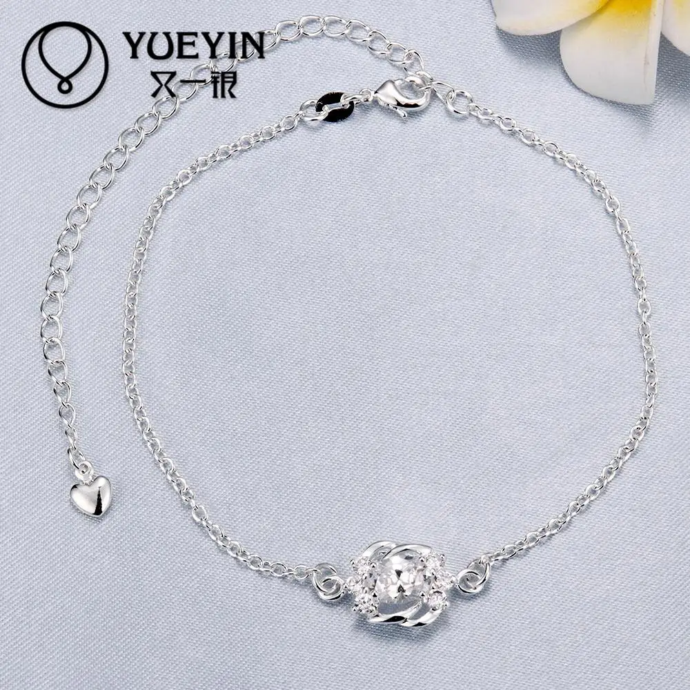 A005 D женские ботильоны браслет серебряный 925 пробы серебро красивая цепочка на