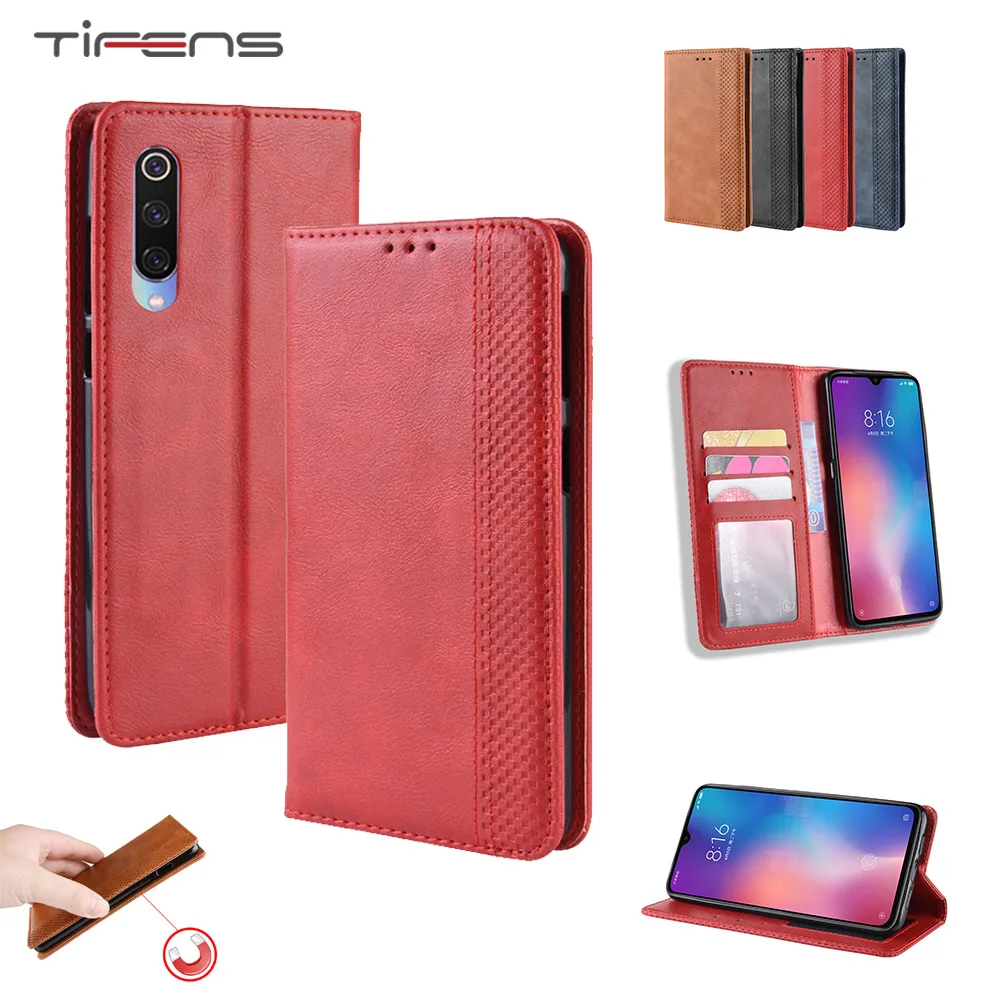 Кожаный чехол для Xiaomi mi 9 SE Note10 CC9 E 9T Red mi 8A 7A GO Note 6 7 8T K20 Pro 5G откидной кошелек магнитный держатель для карт