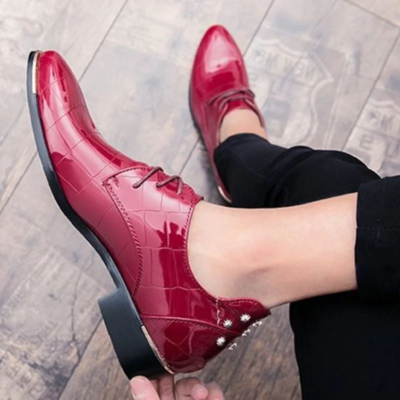 CULARACCI Роскошные Мужская повседневная кожаная обувь Острый носок на шнуровке с