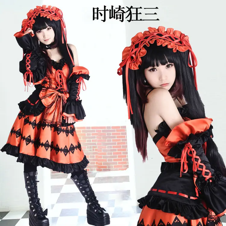 Дата A Live kurumi Tokisaki косплей костюм платье на заказ