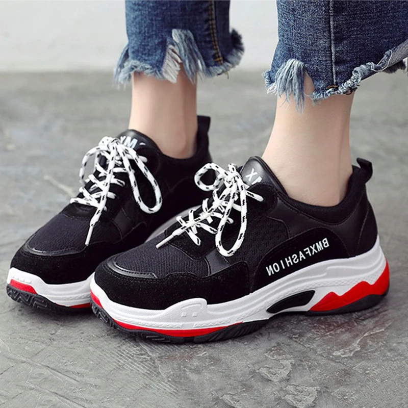 Женские кроссовки на шнуровке WAWFROK Модные дышащие для прогулок открытом воздухе