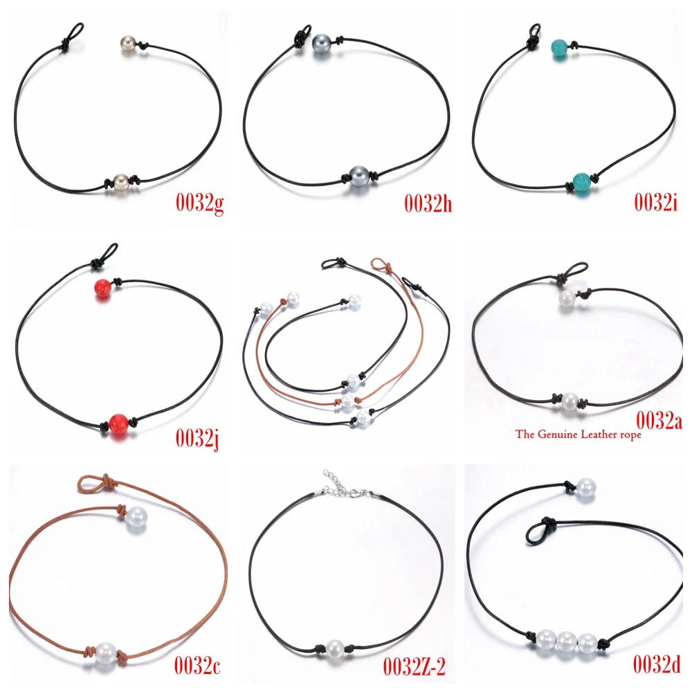 Ожерелье чокер из натуральной кожи с искусственным жемчугом 2020|fashion jewelry|jewelry