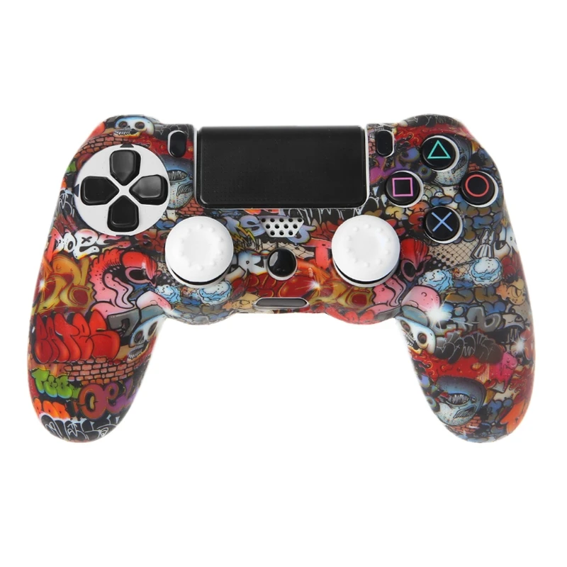 Gamepad Controller Protective Cover Silicone Sleeve Guard + 2 Grip Caps For PS4 | Электроника
