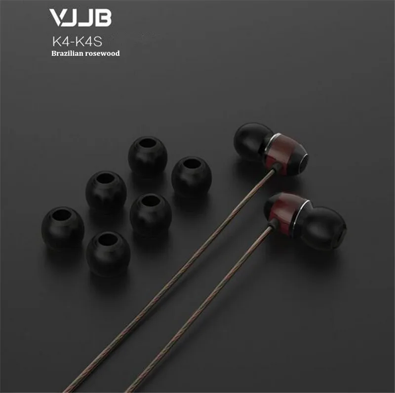 VJJB K4 и K4S наушники-вкладыши с деревянными басами Ebony наушники с басами DIY Magic Sound гарнитура с микрофоном VJJB V1 наушники