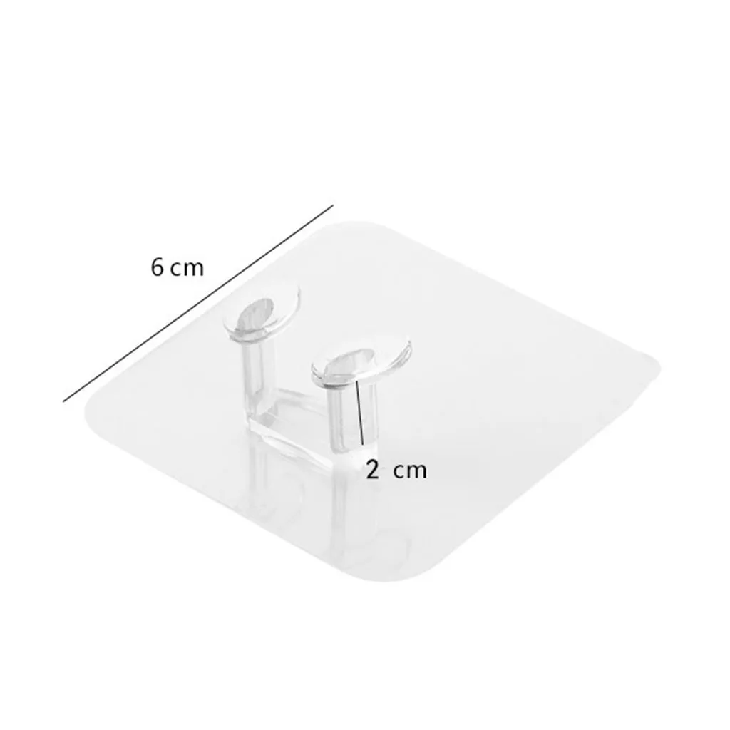 

6pc/Set Wall Hanging Storage Hooks Power Plug Socket Holder Wall Self-Adhesive Hanger Hook Home Office Clear Small Sundries Hook