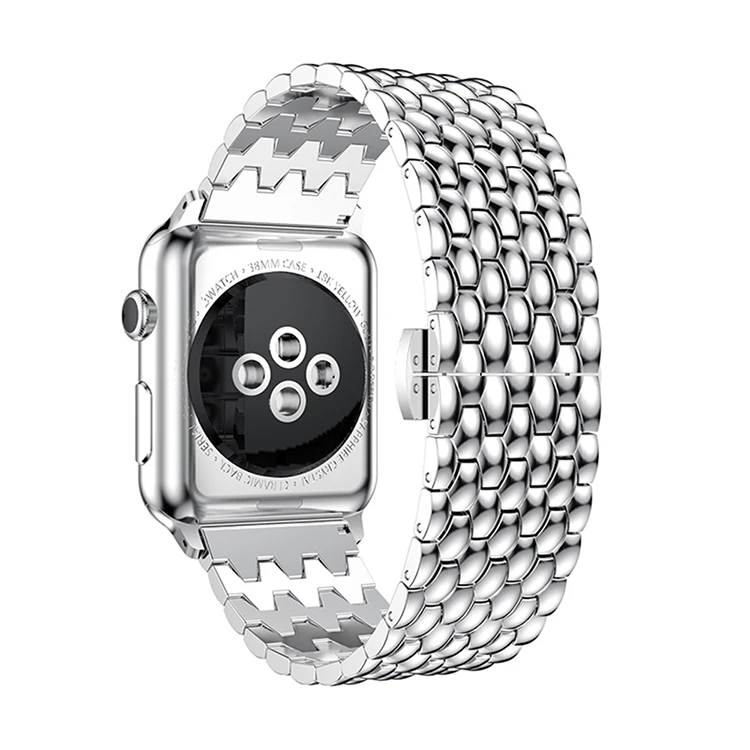 Ремешок из нержавеющей стали для Apple Watch 38 мм 42 мм металлический сменный Браслет для Apple Watch 4 5 ремешок 44 мм 40 мм ремешок серии 5 - Цвет ремешка: silver