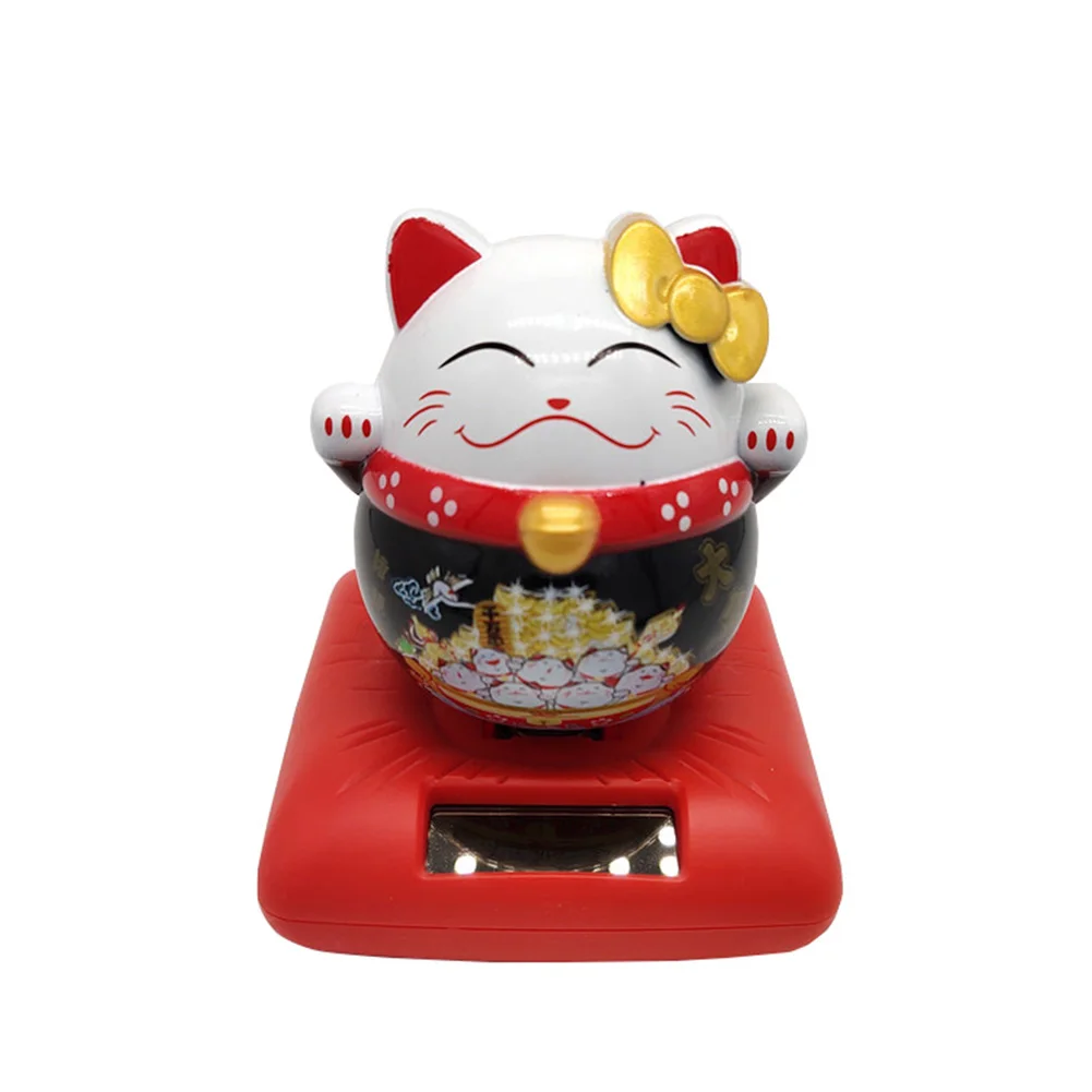 Автомобильные аксессуары ABS Nod Lucky Cat Автомобильный интерьер Милая Солнечная энергия волна Япония кошка украшение для дома для автомобиля украшения