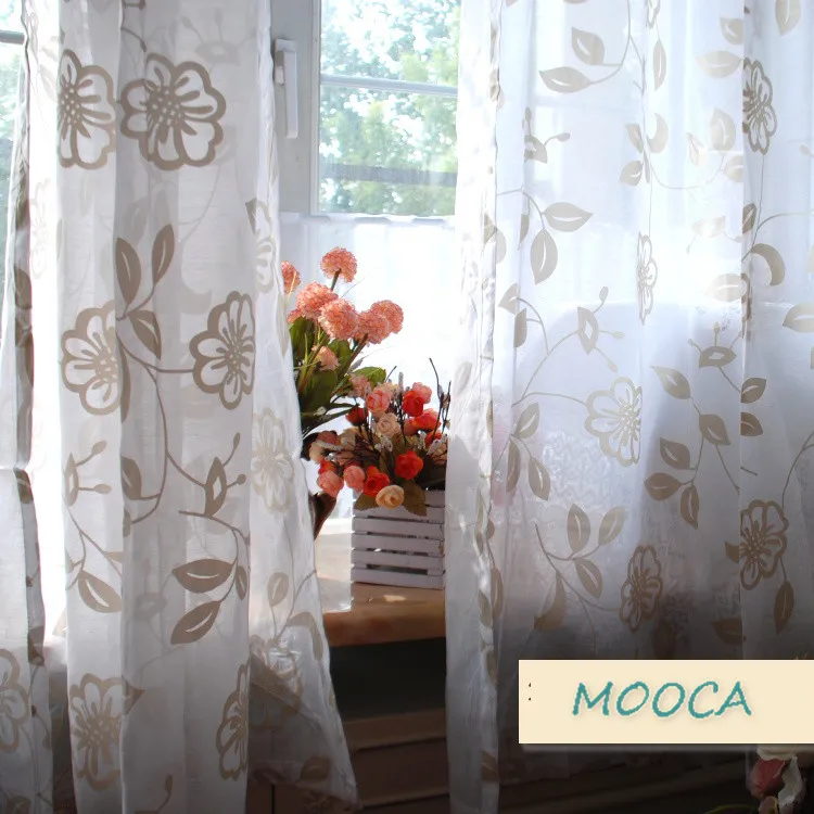 Флокированные занавески с цветами для гостиной бежевого цвета|room curtains|living room