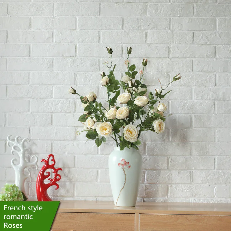 Яркие цветные шелковые цветы большого размера искусственные розы свадебные для