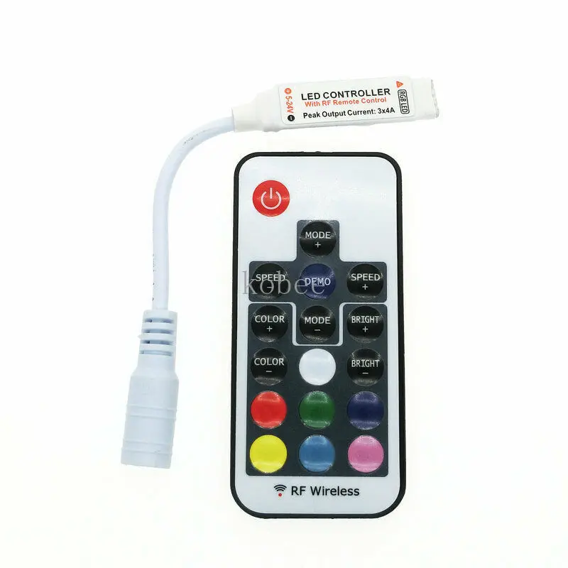 Мини светодиодный RGB пульт дистанционного управления DC5 24V 17key RF Беспроводной