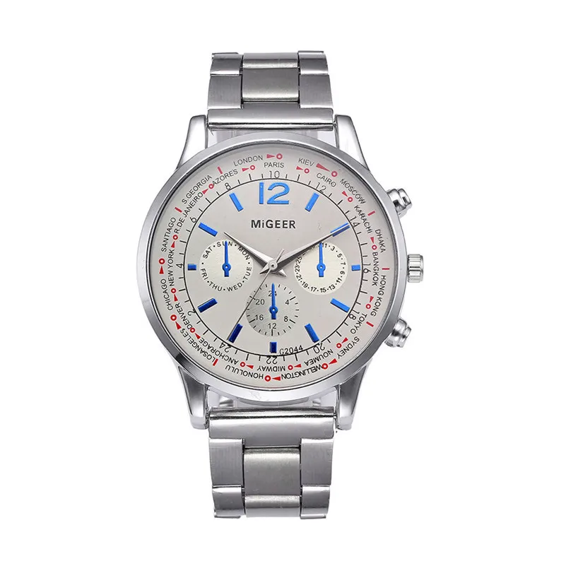 Модные мужские наручные часы Горячие Роскошные Кварцевые ДАТА кожа кварцевые