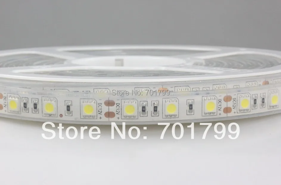 Гибкая светодиодная лента 5050 SMD 5 светодиодов 12 В 60 светодиодов/м 300 белый теплый