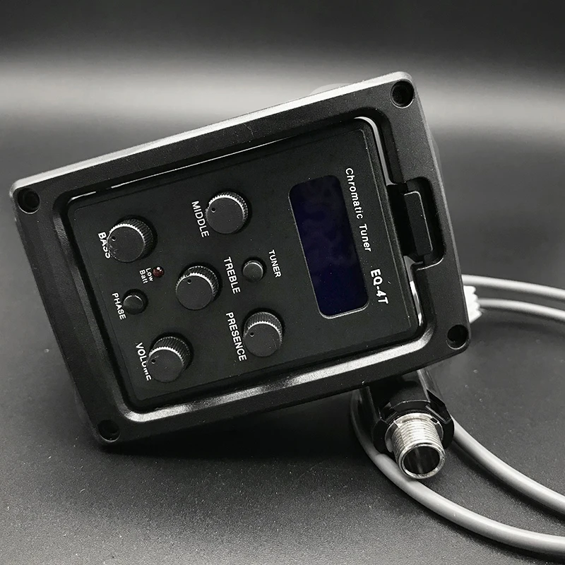 4 Band Acoustic Guitar Preamp with Microhone Folk Guitarra Piezo Pickup Equalizer with Tuner Guitar Accessories Free Shipping