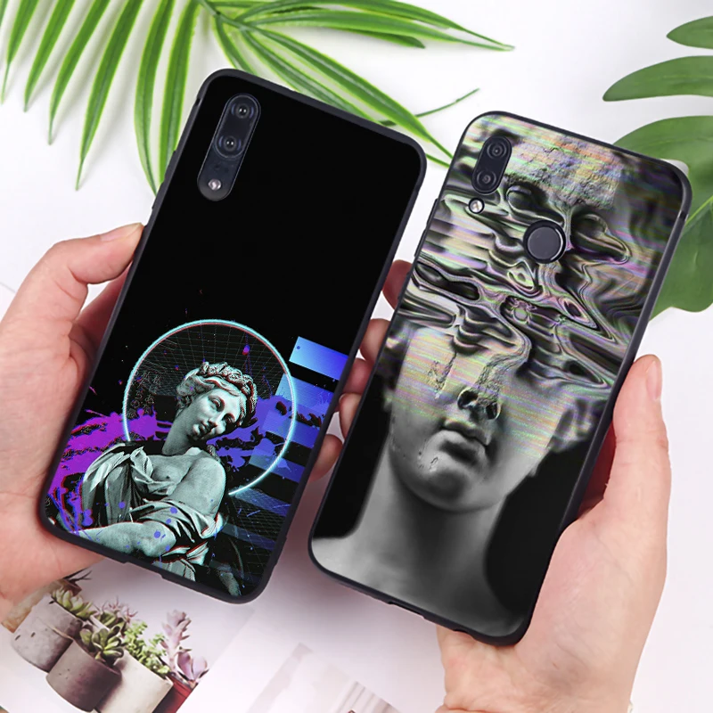 Винтажная штукатурка статуя Давид Арт печать Мягкий силиконовый чехол для