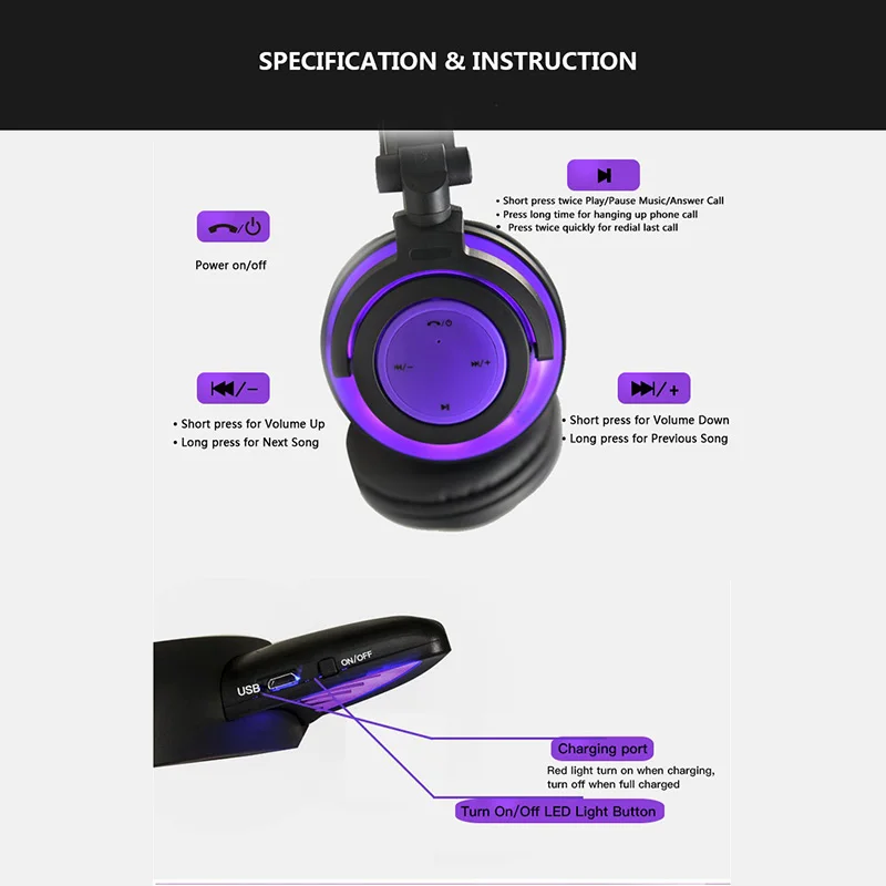 Teamyo Bluetooth наушники кошачьи наушники беспроводные наушники микрофон мигающая светящаяся гарнитура со светодиодный светильник для ПК ноутбука для взрослых детей