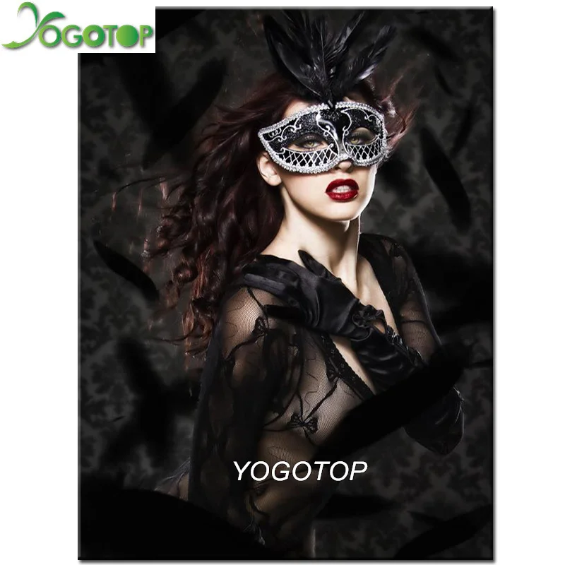 Алмазная живопись YOGOTOP 5D DIY маска красоты красные губы картины по номерам 3D полная