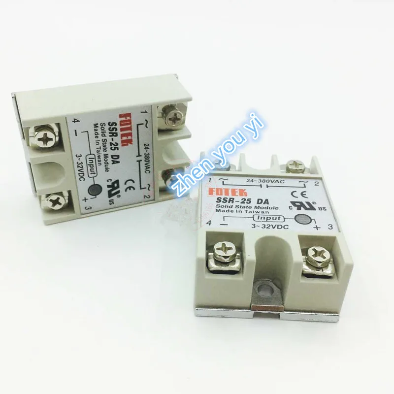 

Твердотельное реле SSR-25DA 25A 5-24VDC TO 24-380V AC SSR 25DA,6-20mA, 1 шт.