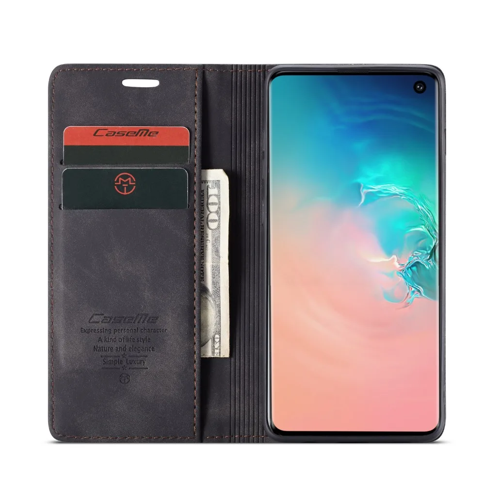 S7 S8 S9 чехол для Sansung Galaxy Edge + деловая винтажная Автоматическая адсорбционная карта
