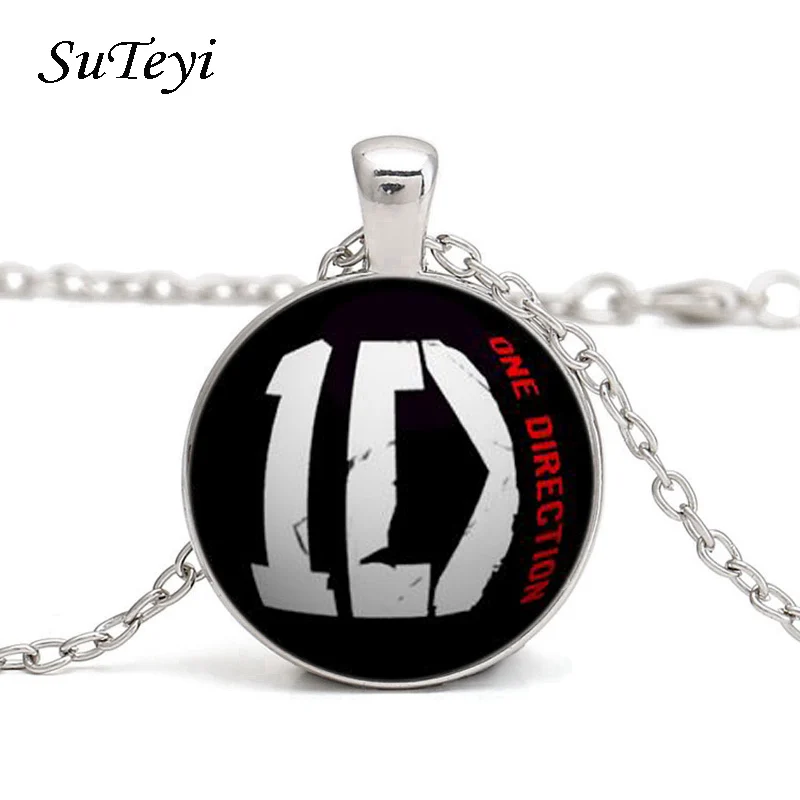 Модный Круглый бижутерия со стеклянными кабошонами One Direction ID массивные ожерелья