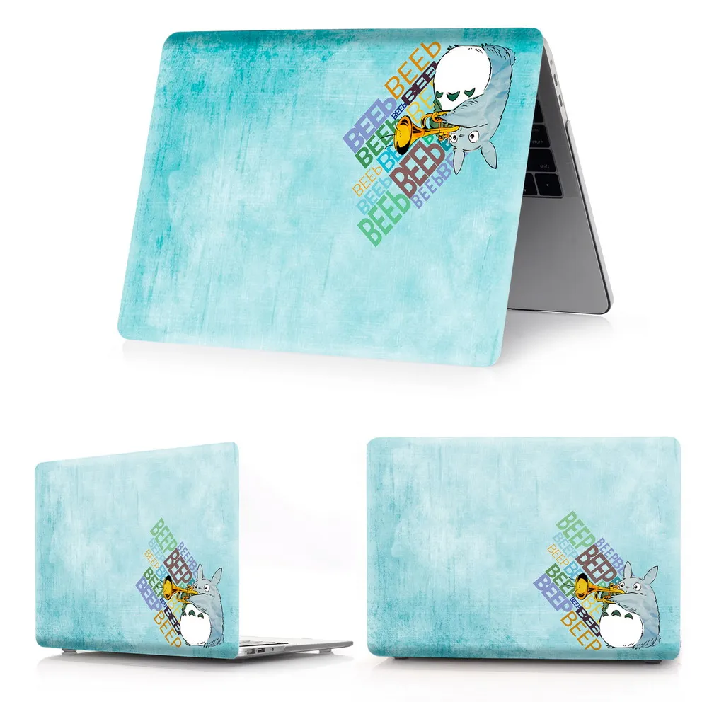 longmao-yinyue Чехол для ноутбука Totoro с цветной печатью для MacBook Air retina Pro 11 12 13 15 для MacBook с сенсорной панелью New Air 13 New Pro13 15 - Цвет: longmao-yinyue