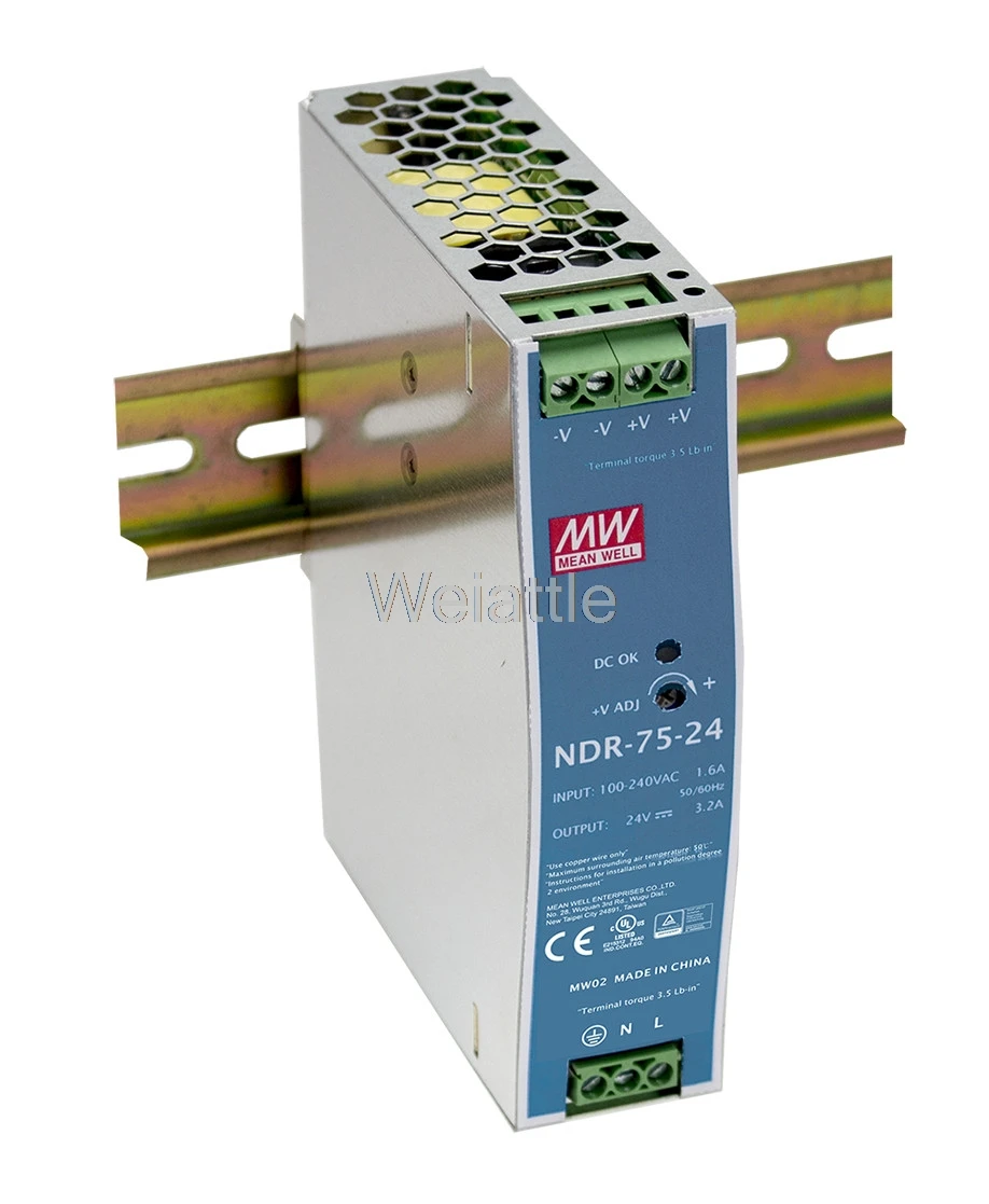 MEAN WELL оригинальный NDR-75-48 48В 1.6а meanwell NDR-75 76 8 Вт одиночный выход промышленный