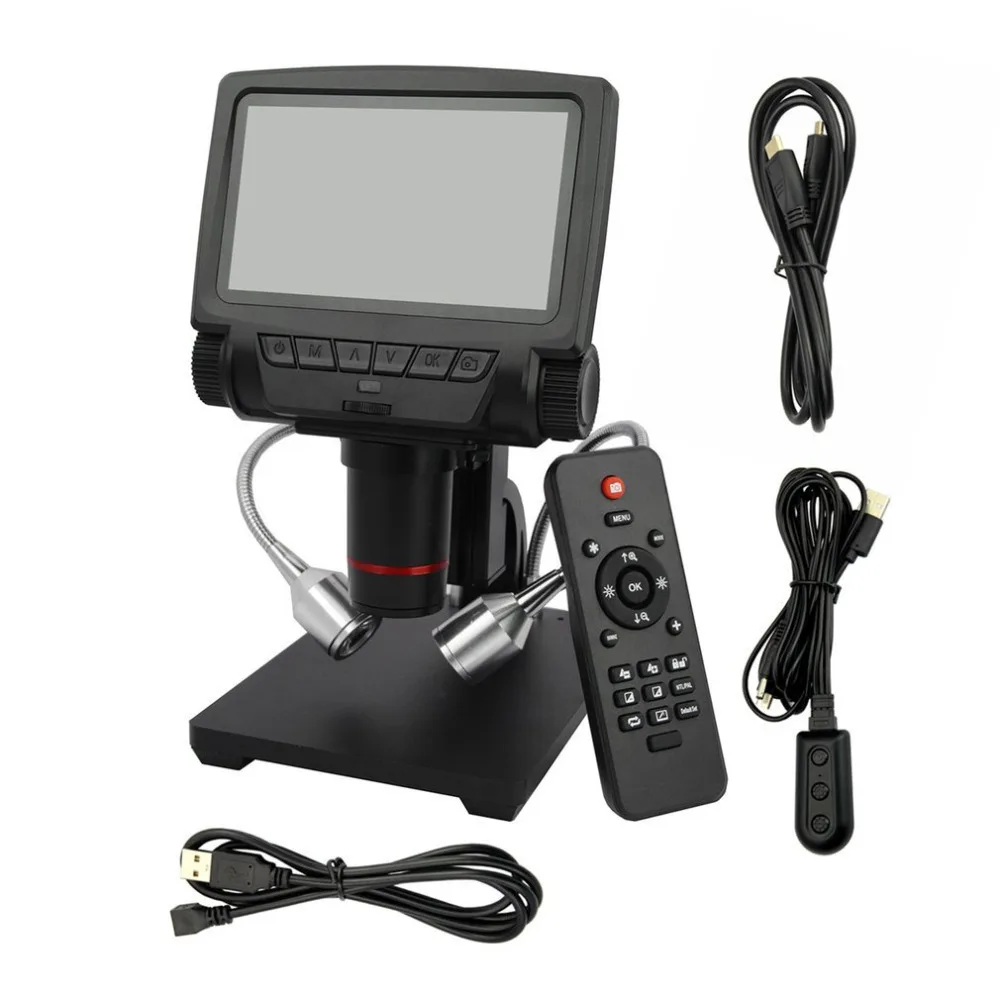 Профессиональный 5 дюймов Экран Цифровые микроскопы металлическая подставка HDMI