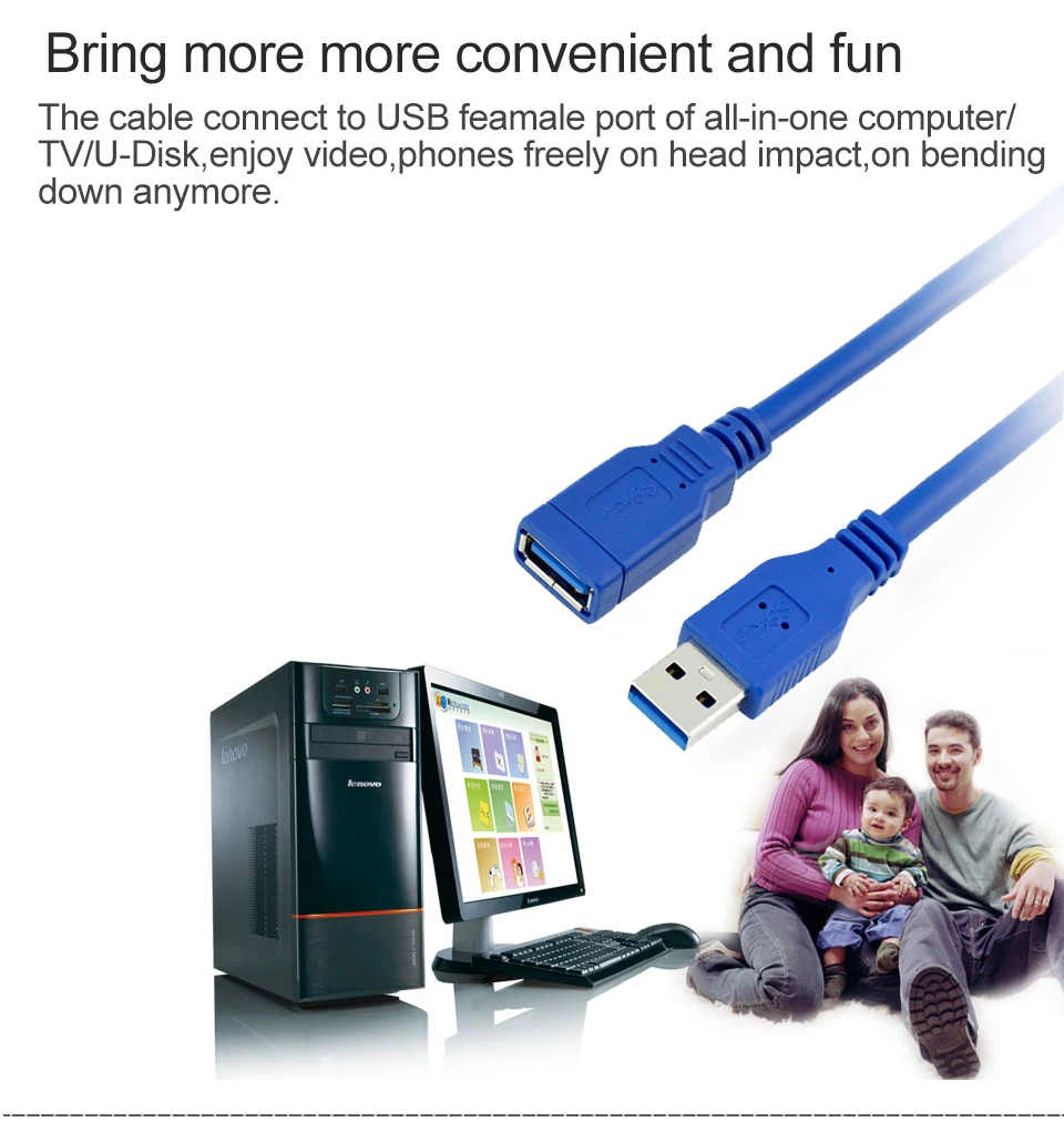 USB3.0 кабель-удлинитель USB 3,0 кабель Мужской к женскому Синхронизация данных быстрый шнур разъем для ноутбука настольный компьютер, принтер жесткий диск