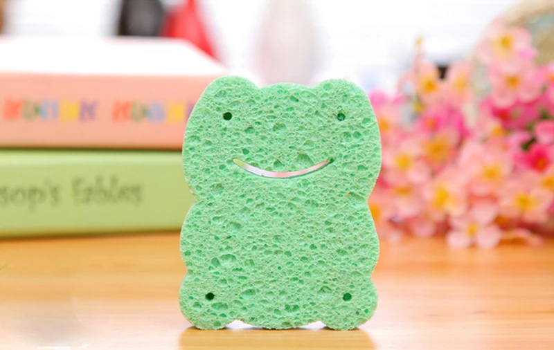 little green frog Высокое качество Экологичные супер мягкие детские Банные губка детская Мочалка для ванны прекрасная форма животных губка для ванны eponge bebe - Цвет: little green frog