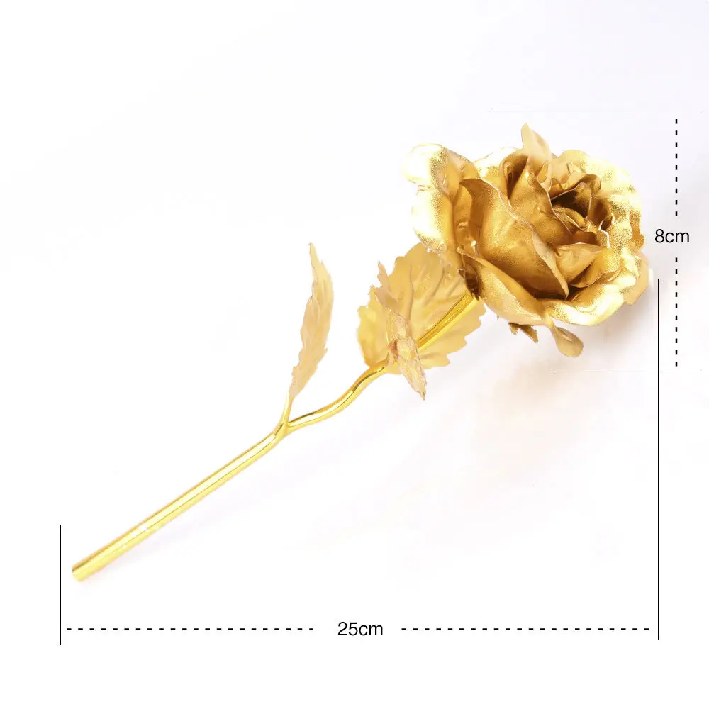 

Lover's Flowers 24K Golden Rose Wedding Decoration Golden Flower Romantic Mother's/Valentine's Day Gift with Box Free Shipping