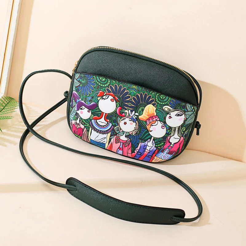 LISCN сумка из искусственной кожи с мультяшным принтом через плечо маленькая