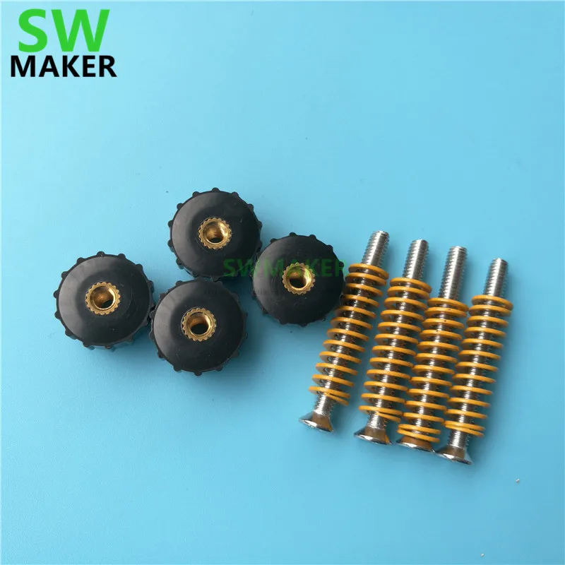 

4pcs Leveling Hand Twist Nut Spring Screw kit M3 / M4 For Creality CR-10 CR-10S CR-8 CR-5 Mini Ender-3 3D Printer Heated Bed