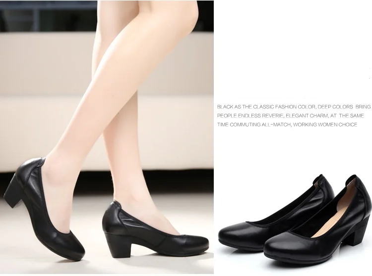 Кожа обувь для женщин ботильоны на толстом каблуке с открытым носком оккупации