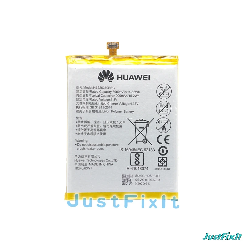 HB526379EBC Hua Wei Оригинальный аккумулятор для телефона huawei Y6 Pro/Enjoy 5/Honor 4C Pro 4000 мАч