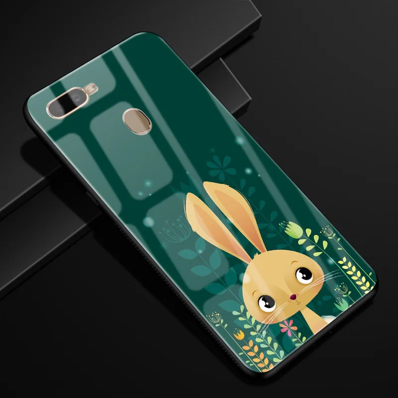 27 Для OPPO A7 чехол 6,2 ''стеклянный силиконовый бампер+ Жесткий PC стекло задняя крышка для OPPO AX7 CPH1901 CPH 1901 OPPOA7 AX 7 A 7 чехол для телефона s - Цвет: 27
