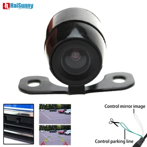 haisunny car vehicle rearview front side view backup reversing camera 4 pin interface with or without mirror image convert line