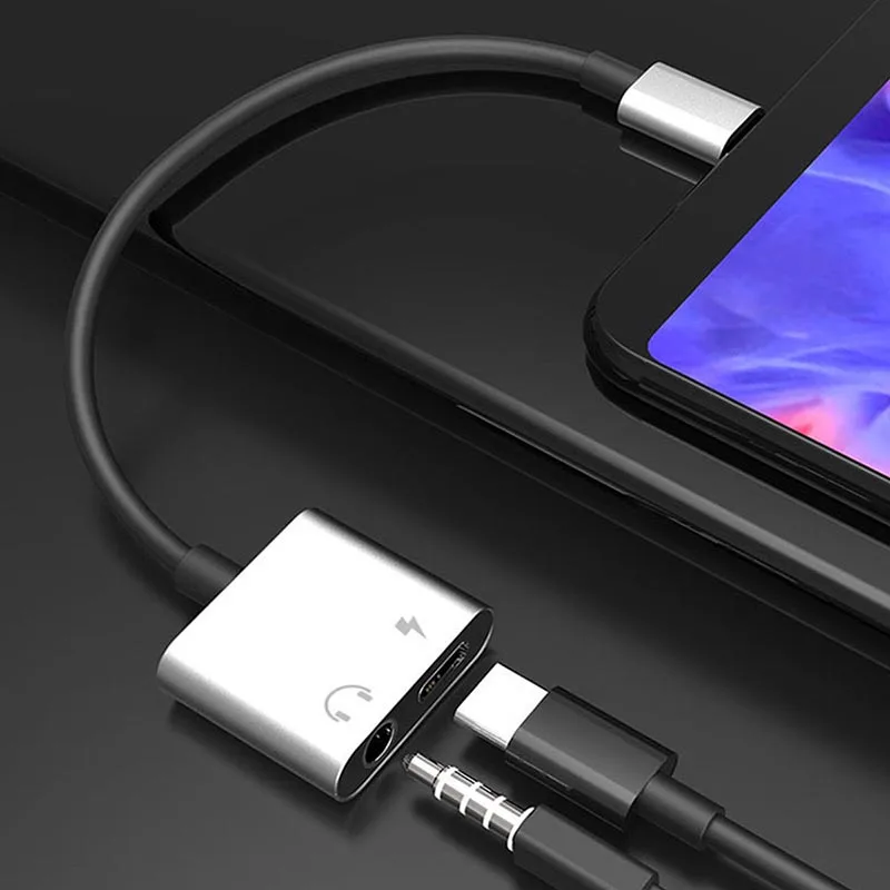 Тип C до 3 5 мм и зарядное устройство 2 в 1 Наушники AUX аудио разъем USB кабель адаптер