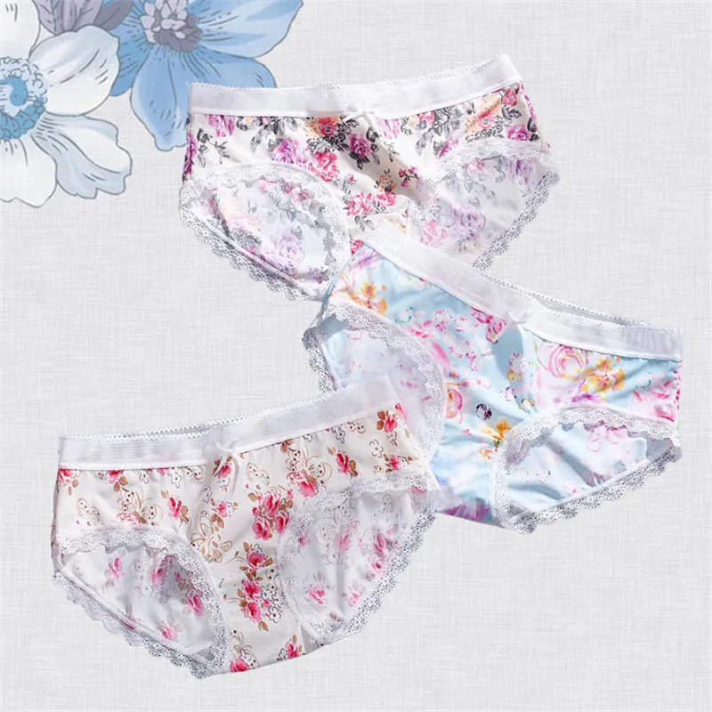 PRTYWB New Seamless Panties Women Briefs Printed Flower Underwear Lace Cotton Panty Lingerie Culotte Femme bragas mujer |