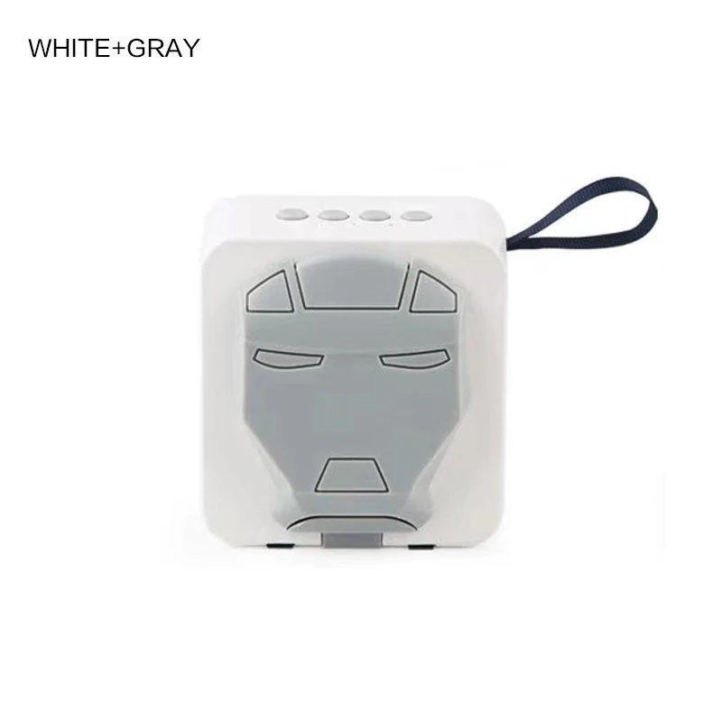 white gray Портативный Bluetooth динамик маска Железного человека мини мобильный телефон усилитель звука сильный бас для Iphone Компьютер Xiaomi игрушки громкий динамик - Цвет: white gray