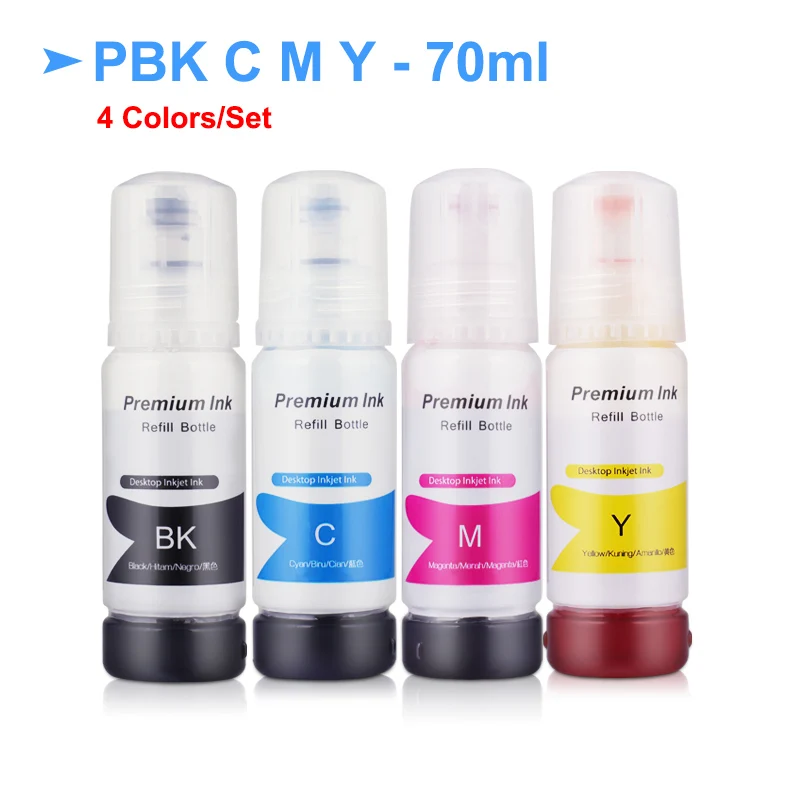 4 Colors - PBK C M Y 101 бутылки чернил EcoTank 103 чернил Серия чернил заправка чернил для Epson EcoTank His L6170 L6160 L6190 L4150 L4160 чернильная бутылка для принтера - Цвет: 4 Colors - PBK C M Y