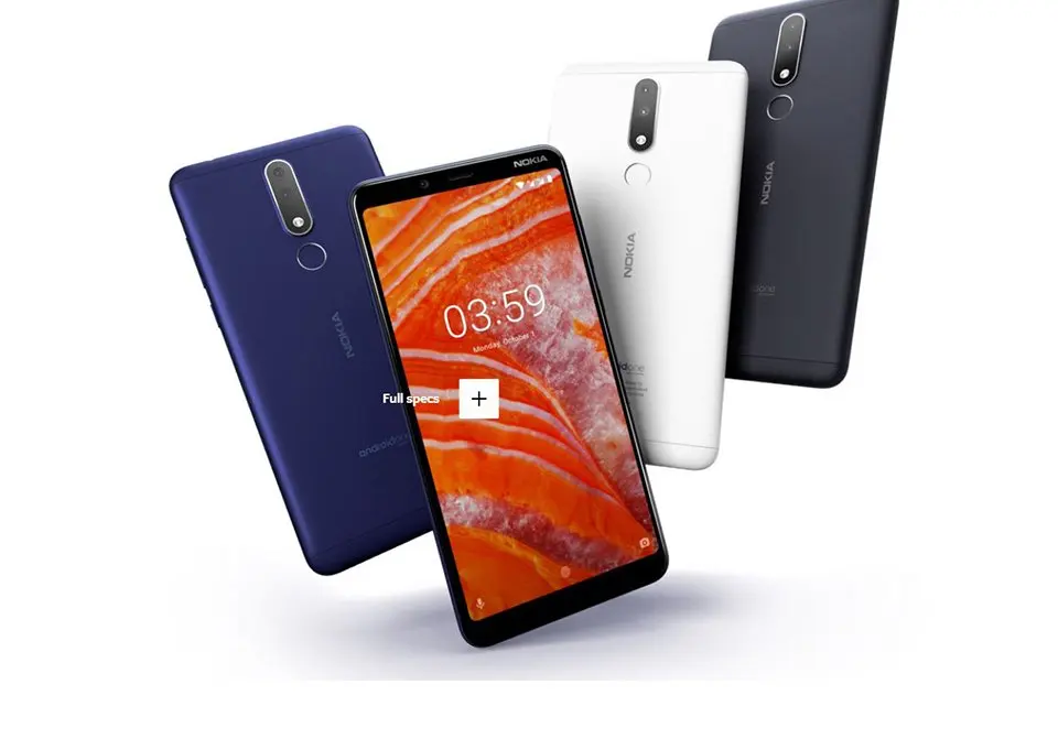 Смартфон NOKIA 3,1 Plus, 6,0 дюйма, HD+ Helio P22, четыре ядра, 3 ГБ+ 32 ГБ, два слота для sim-карты, 3500 мАч, Android 8,1, 4G, мобильный телефон