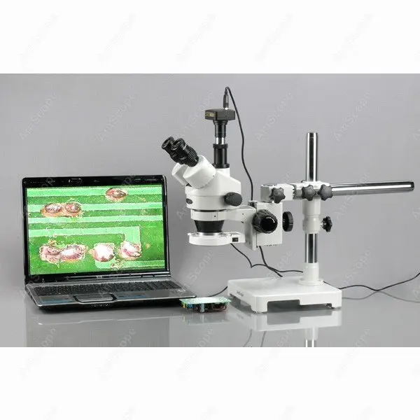 Smart phone repair -AmScope Supplies 3.5X-45X Boom Stand Trinocular Zoom Stereo Microscope + 54 LED Light | Инструменты