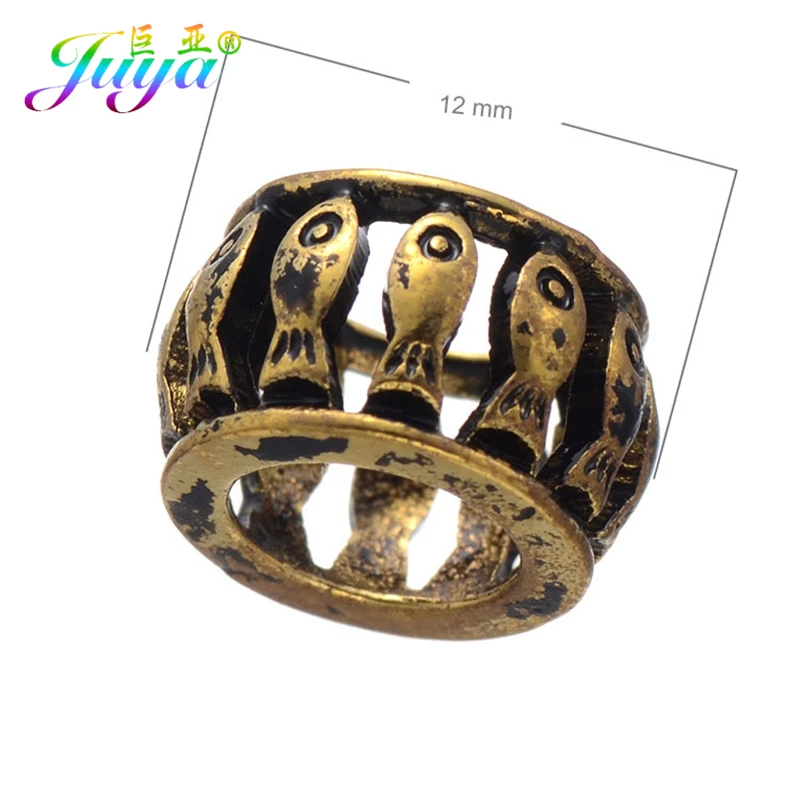 Бисер для рукоделия Juya 12 мм античные золотые с большим отверстием|stone beads|natural stone