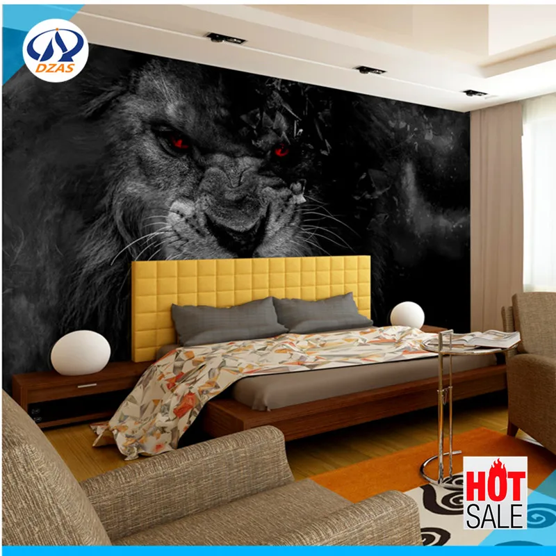 

Living room Bedroom KVT restaurant 3D stereo black Lion dzas-lq Wallpaper