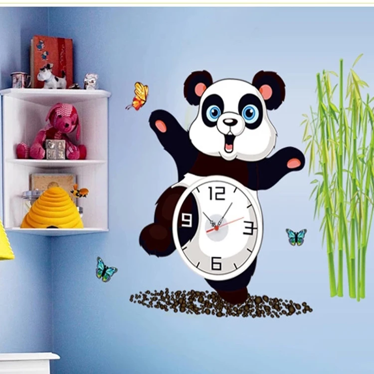 Новинка 2 предмета 68*90 см креативные часы с животными "Панда" настенные