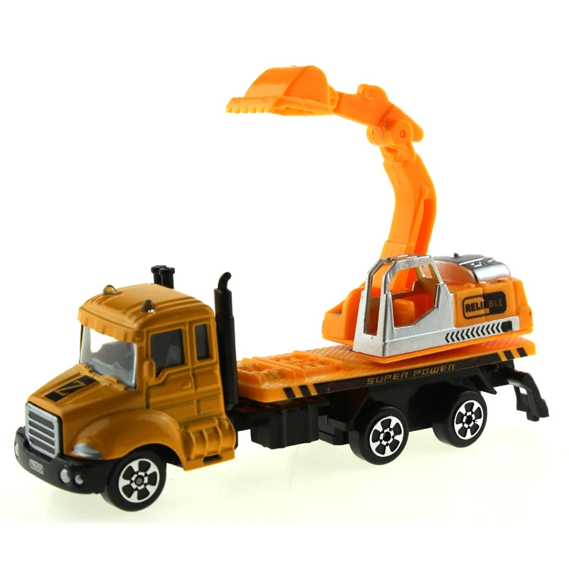 12 Style METAL Car Diecast Cars Toys Alloy Models Collectible Skin City Bulldozers Tractor Truck For Kids |