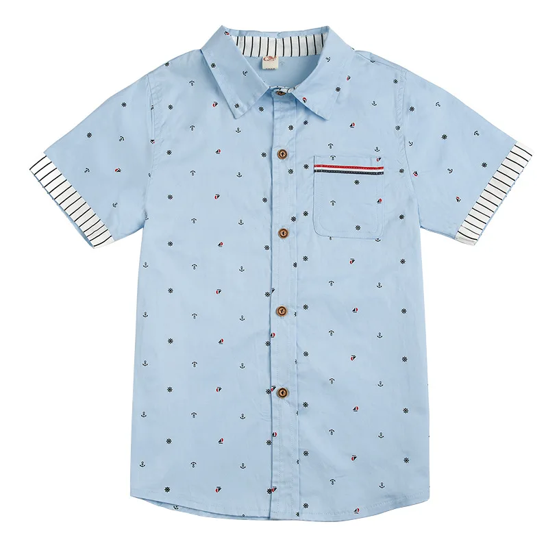 Летние рубашки с короткими рукавами для мальчиков повседневные Camisa Masculina