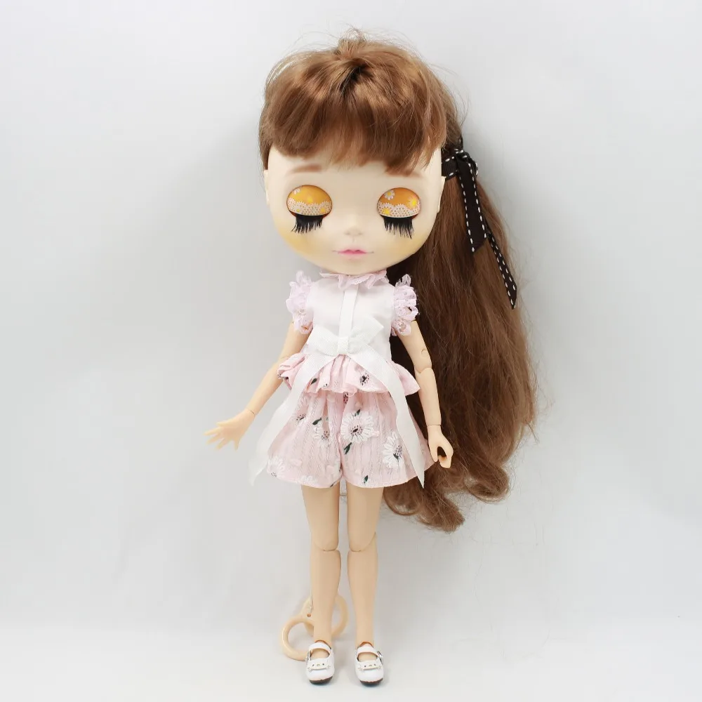 Blyth doll icy LICCA BODY toy розовые штаны кружевная рубашка одежда с цветами, только одежда без куклы